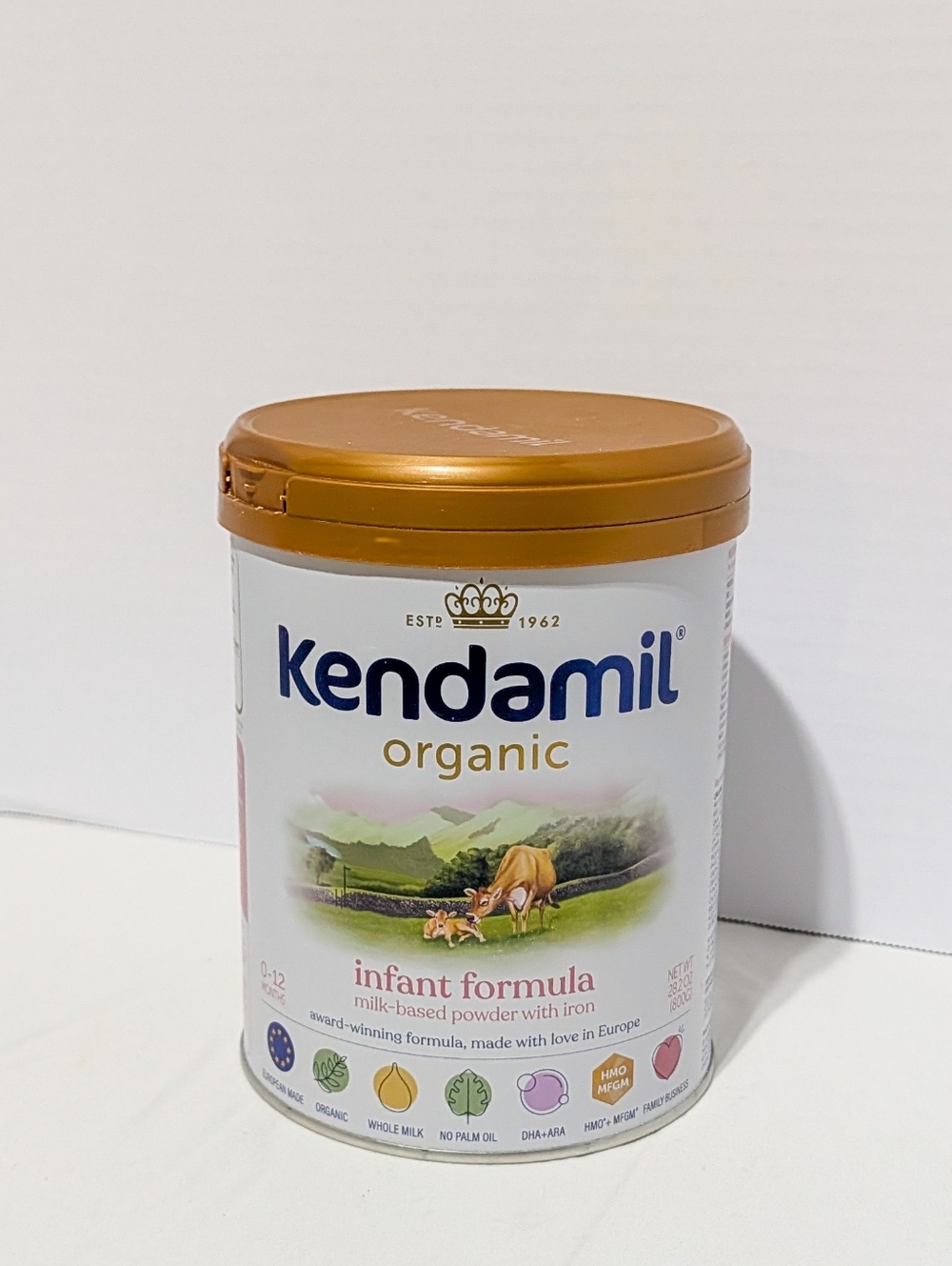 Empty Kendamil Formula Can with Lid & Scoop – DIY Upcycle & Craft Storage